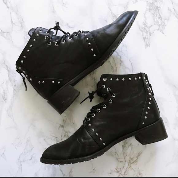 Stuart Weitzman Shoes - Stuart Weitzman studded leather moto booties